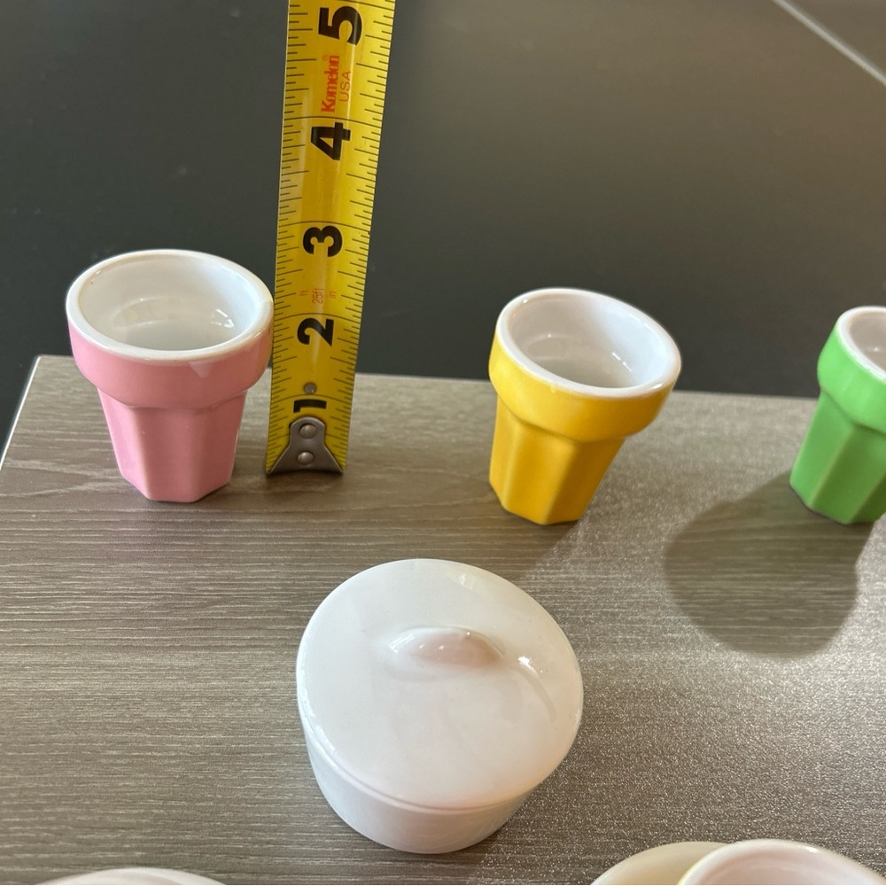 Porcelain Tea Set Child’s Doll Dessert Fountain Pastels, 15pc/lid mini - Picture 7 of 12